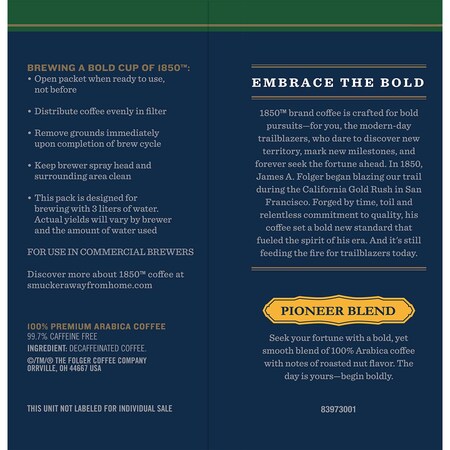 Folgers Folgers 1850 5 oz. Decaffeinated Ground Pioneer Blend, PK24 2550021517